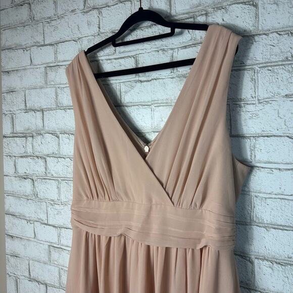 Lulus Dress Blush Pink Thoughts of Hue Surplice Maxi Gown Formal Bridesmaid 1X - Picture 7 of 9